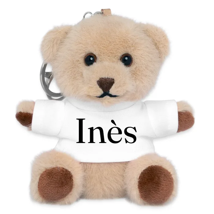 Porte-clés ourson personnalisé au prénom Inès