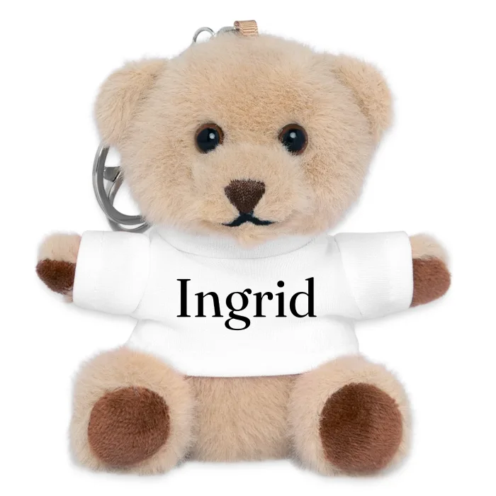 Porte-clés ourson personnalisé au prénom Ingrid