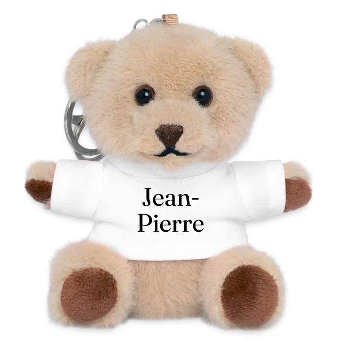 Porte-clés ourson personnalisé au prénom Jean-Pierre