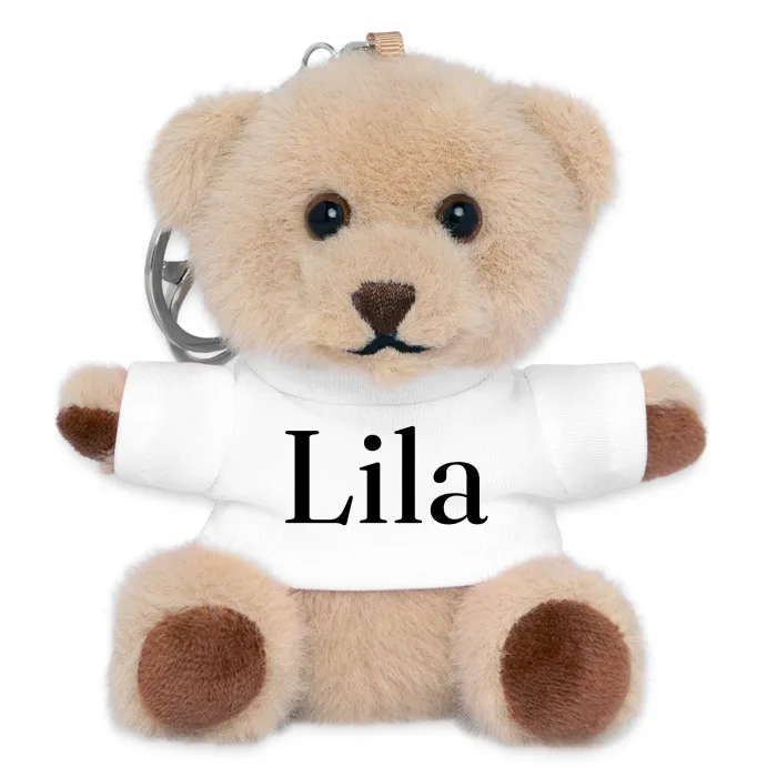 Porte-clés ourson personnalisé au prénom Lila