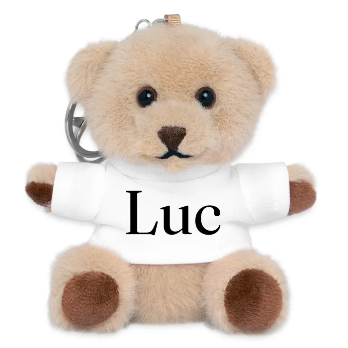 Porte-clés ourson personnalisé au prénom Luc