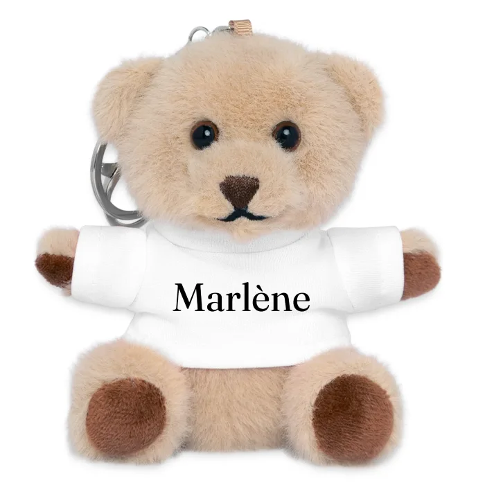 Porte-clés ourson personnalisé au prénom Marlène