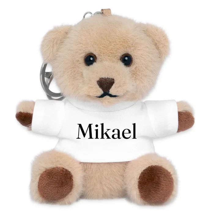 Porte-clés ourson personnalisé au prénom Mikael
