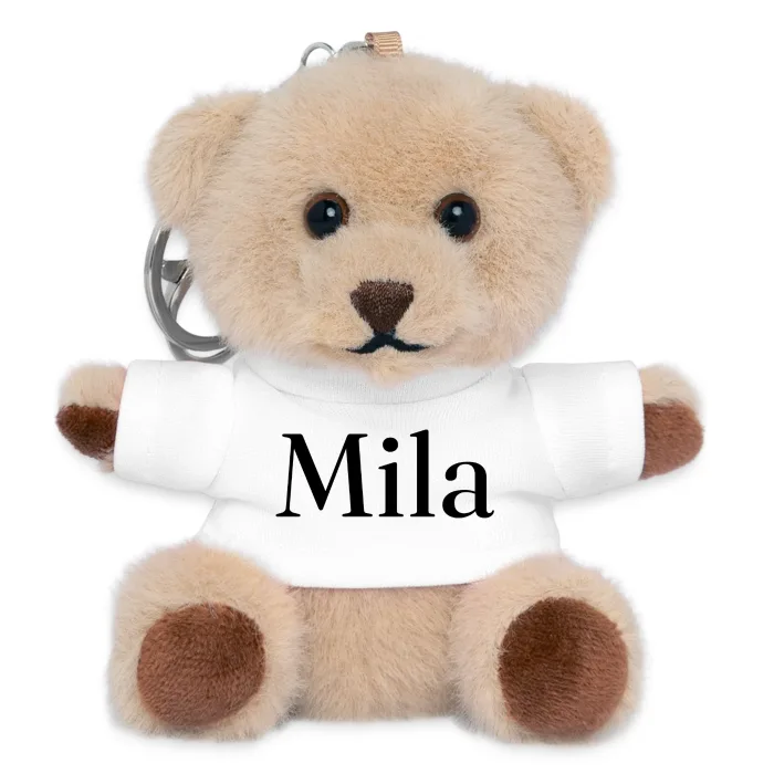 Porte-clés ourson personnalisé au prénom Mila