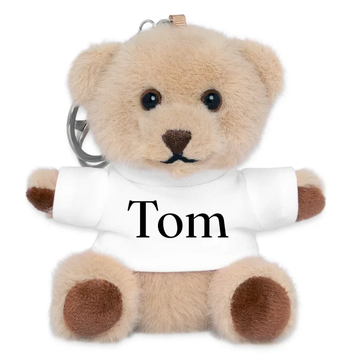 Porte-clés ourson personnalisé au prénom Tom