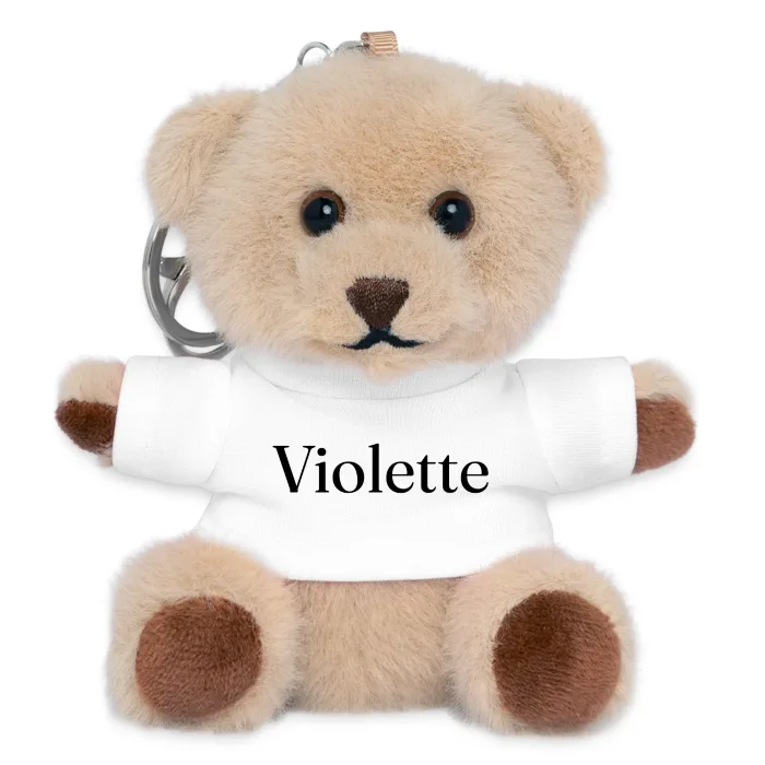 Porte-clés ourson personnalisé au prénom Violette