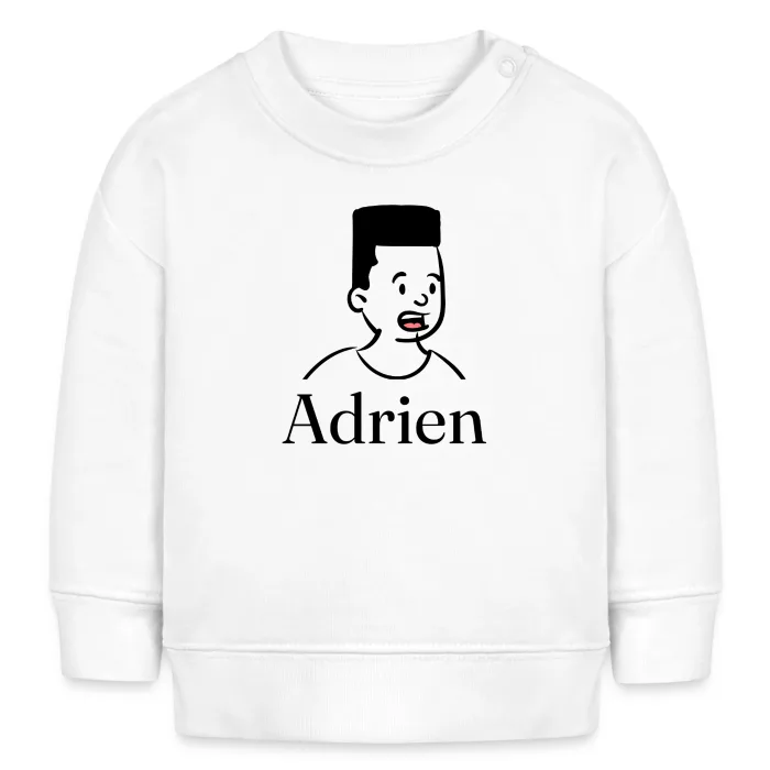 Sweat bébé personnalisé au prénom Adrien