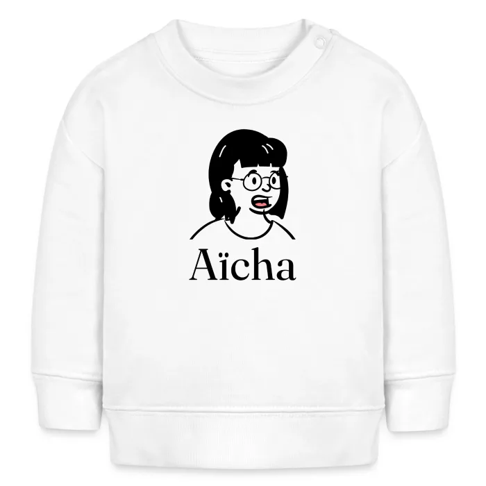 Sweat bébé personnalisé au prénom Aïcha