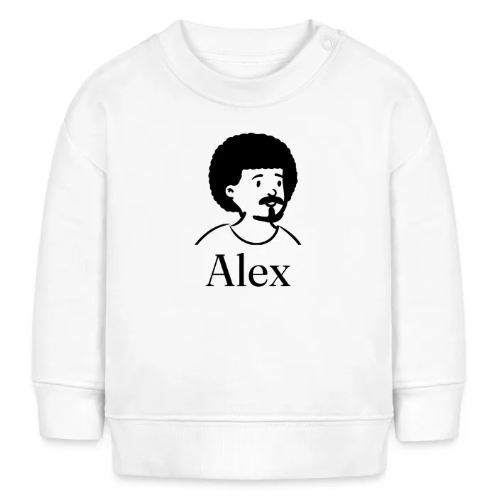 Sweat bébé personnalisé au prénom Alex