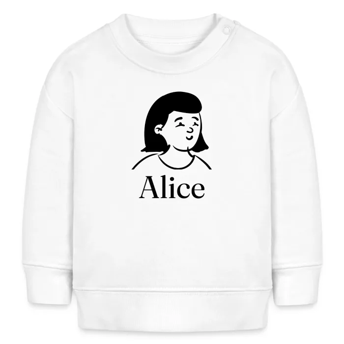 Sweat bébé personnalisé au prénom Alice
