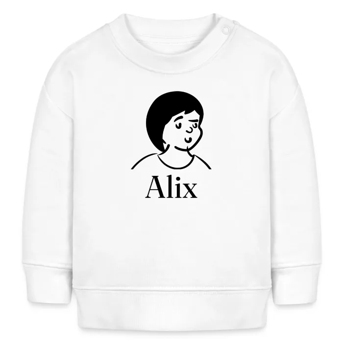 Sweat bébé personnalisé au prénom Alix