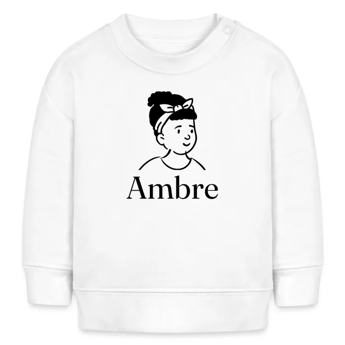 Sweat bébé personnalisé au prénom Ambre