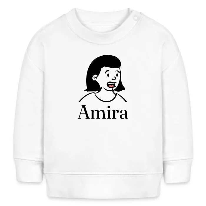 Sweat bébé personnalisé au prénom Amira
