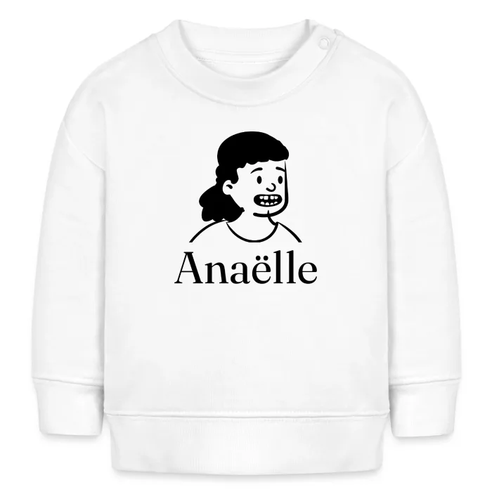 Sweat bébé personnalisé au prénom Anaëlle
