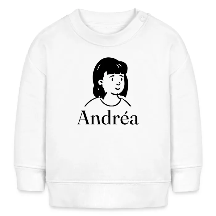 Sweat bébé personnalisé au prénom Andréa