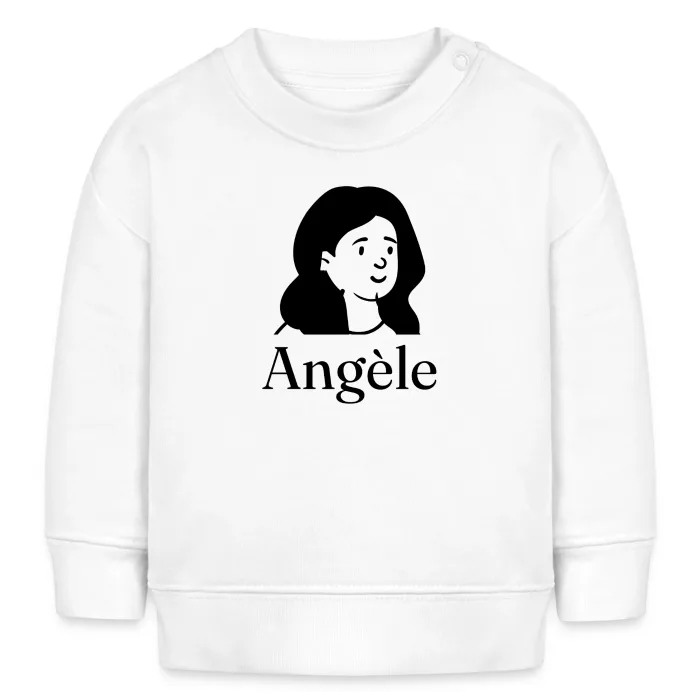 Sweat bébé personnalisé au prénom Angèle