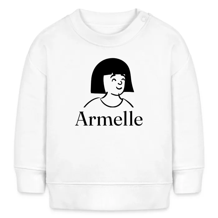 Sweat bébé personnalisé au prénom Armelle