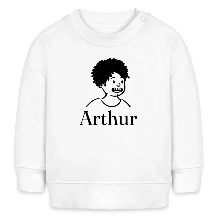 Sweat bébé personnalisé au prénom Arthur