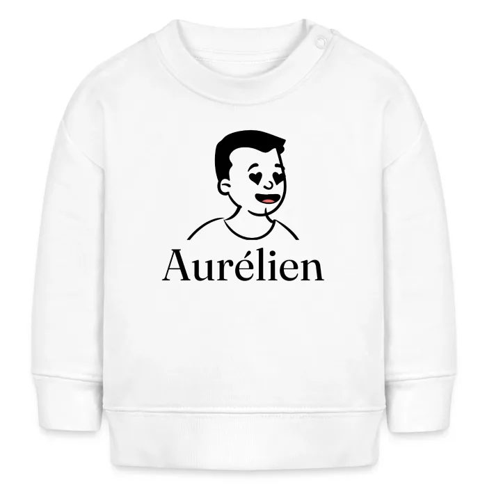 Sweat bébé personnalisé au prénom Aurélien