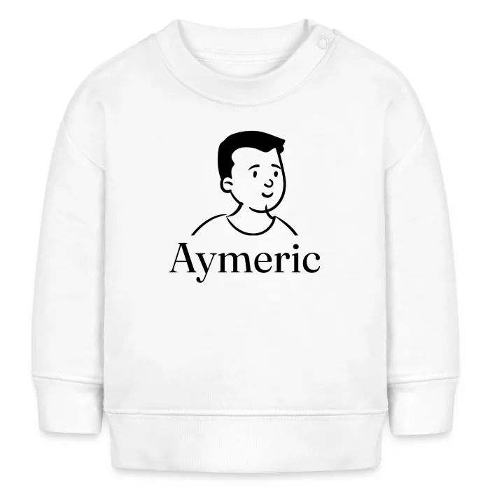 Sweat bébé personnalisé au prénom Aymeric