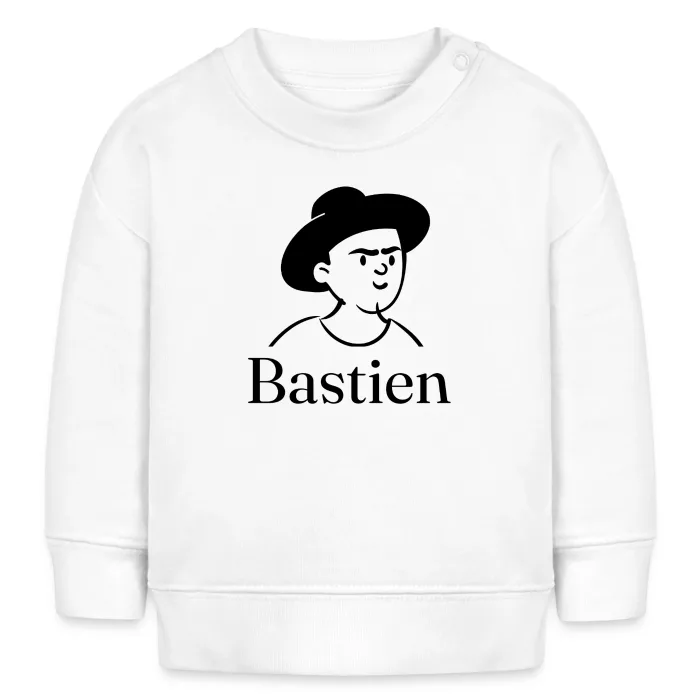 Sweat bébé personnalisé au prénom Bastien