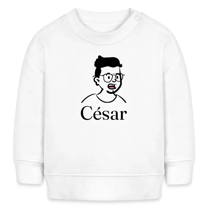 Sweat bébé personnalisé au prénom César