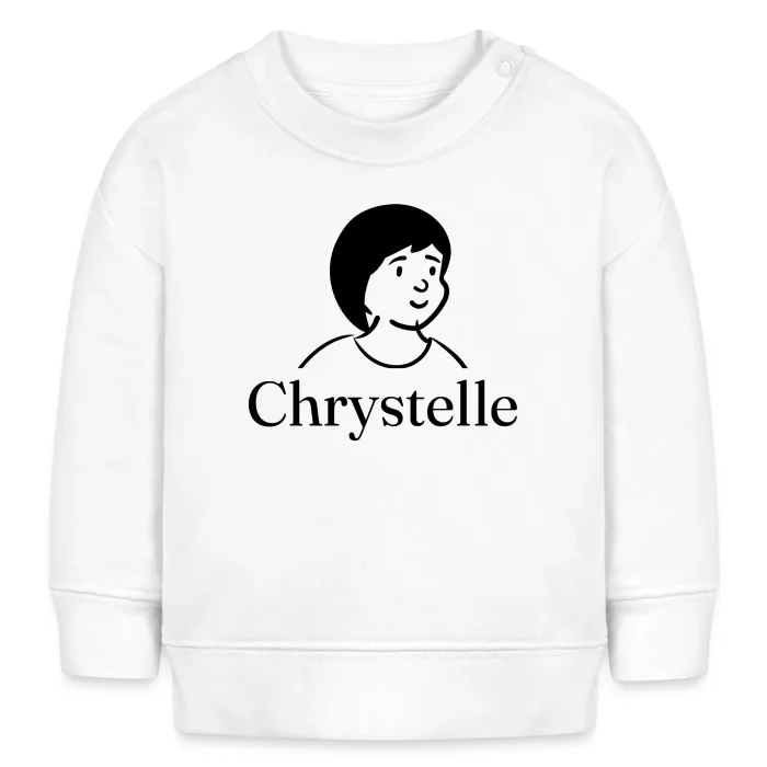 Sweat bébé personnalisé au prénom Chrystelle