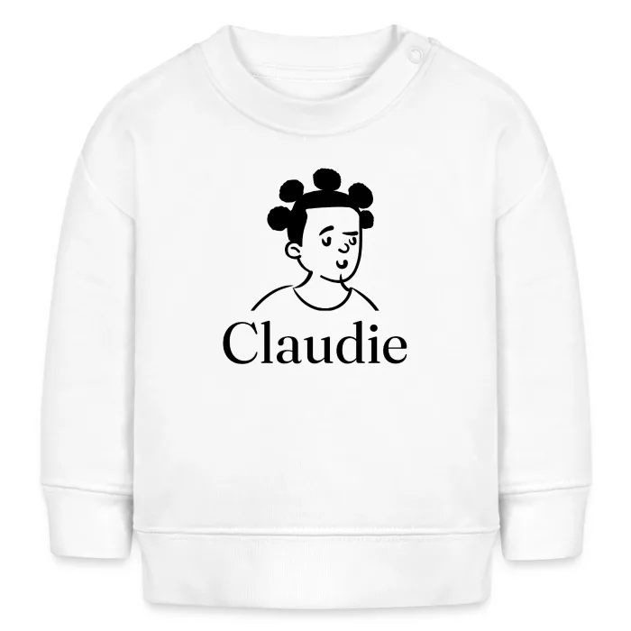 Sweat bébé personnalisé au prénom Claudie