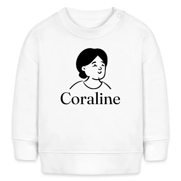 Sweat bébé personnalisé au prénom Coraline