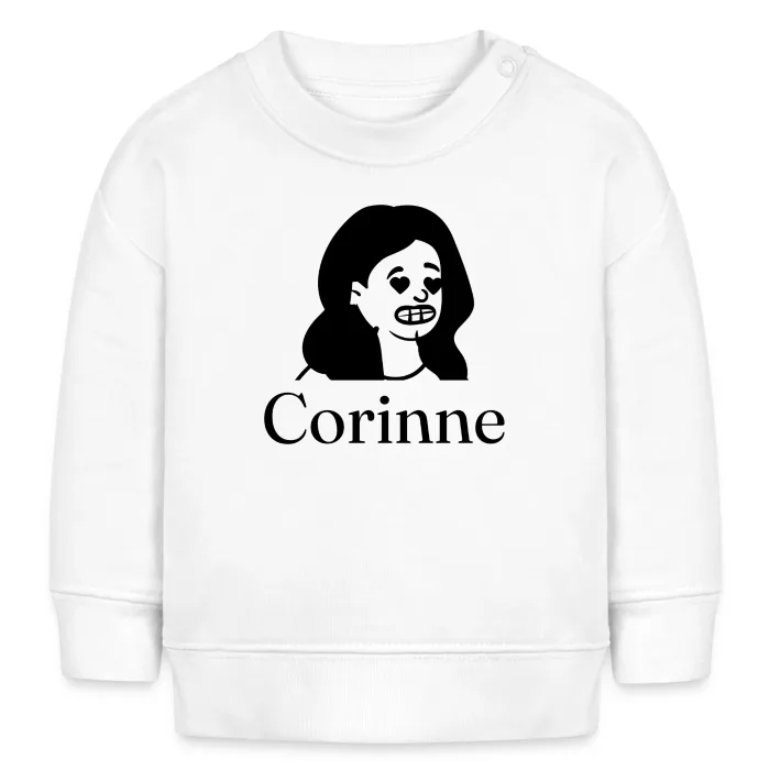 Sweat bébé personnalisé au prénom Corinne