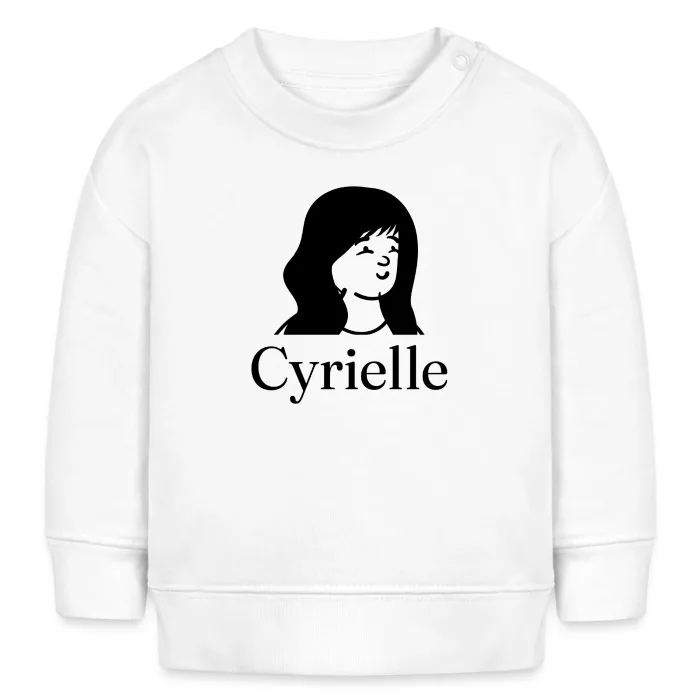 Sweat bébé personnalisé au prénom Cyrielle