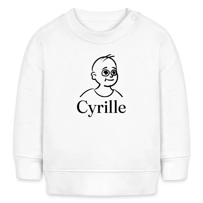 Sweat bébé personnalisé au prénom Cyrille