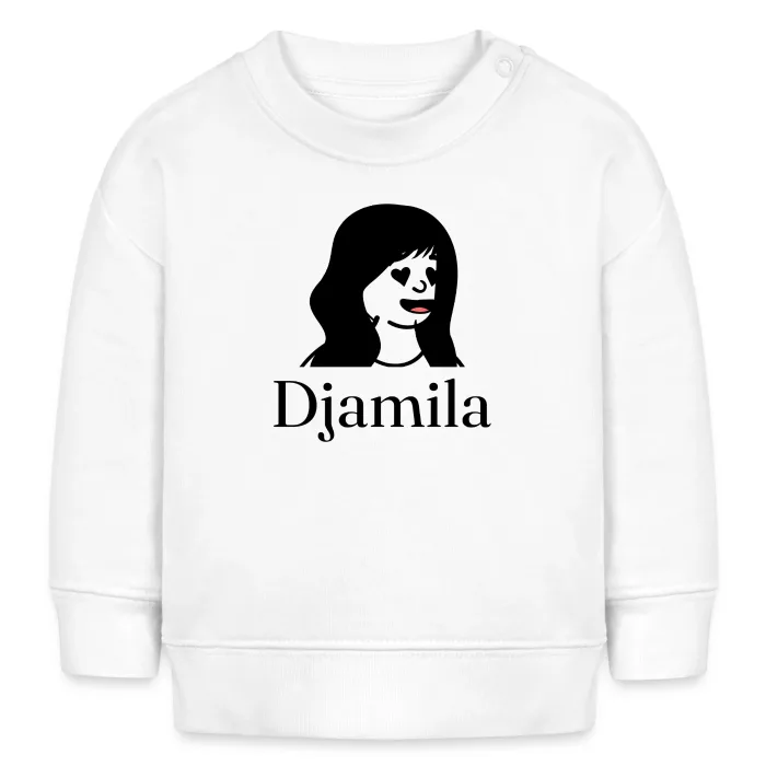 Sweat bébé personnalisé au prénom Djamila