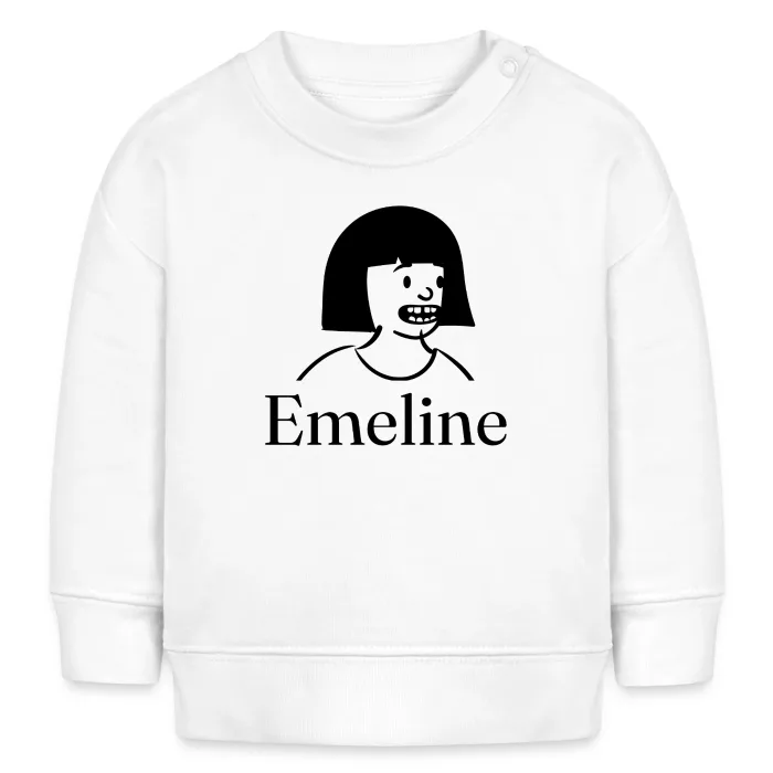 Sweat bébé personnalisé au prénom Emeline