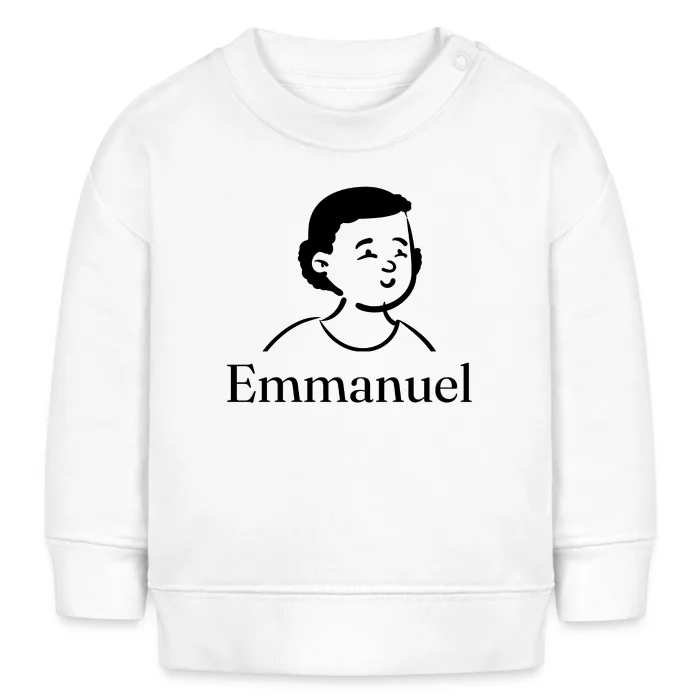 Sweat bébé personnalisé au prénom Emmanuel