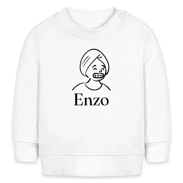 Sweat bébé personnalisé au prénom Enzo