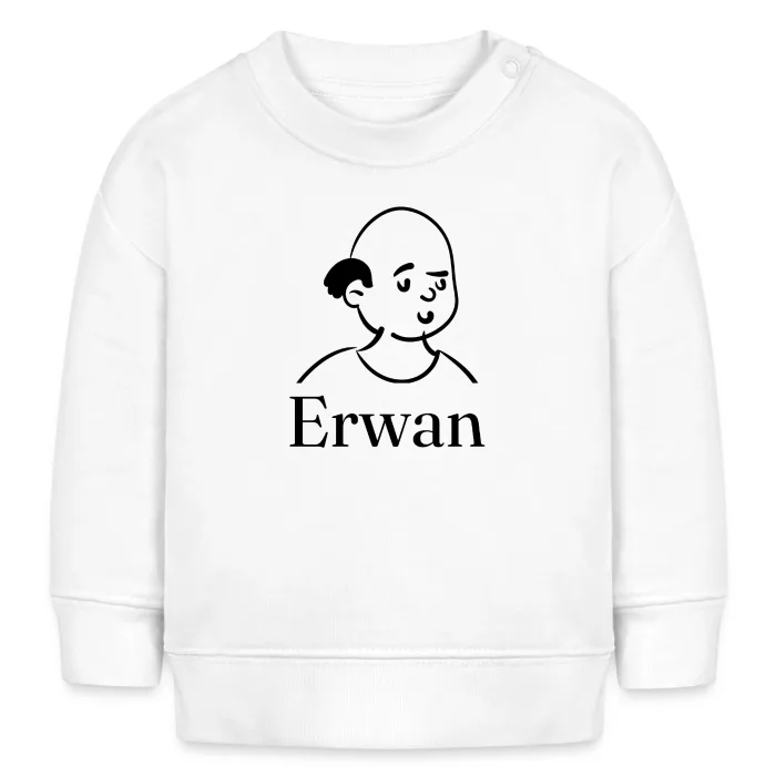 Sweat bébé personnalisé au prénom Erwan