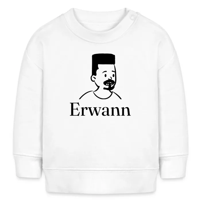 Sweat bébé personnalisé au prénom Erwann