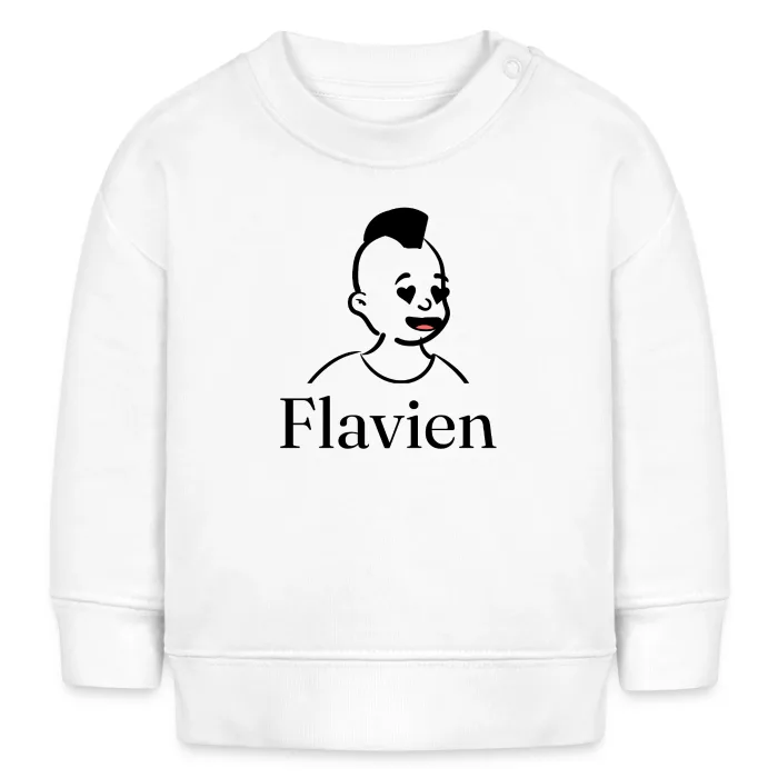 Sweat bébé personnalisé au prénom Flavien
