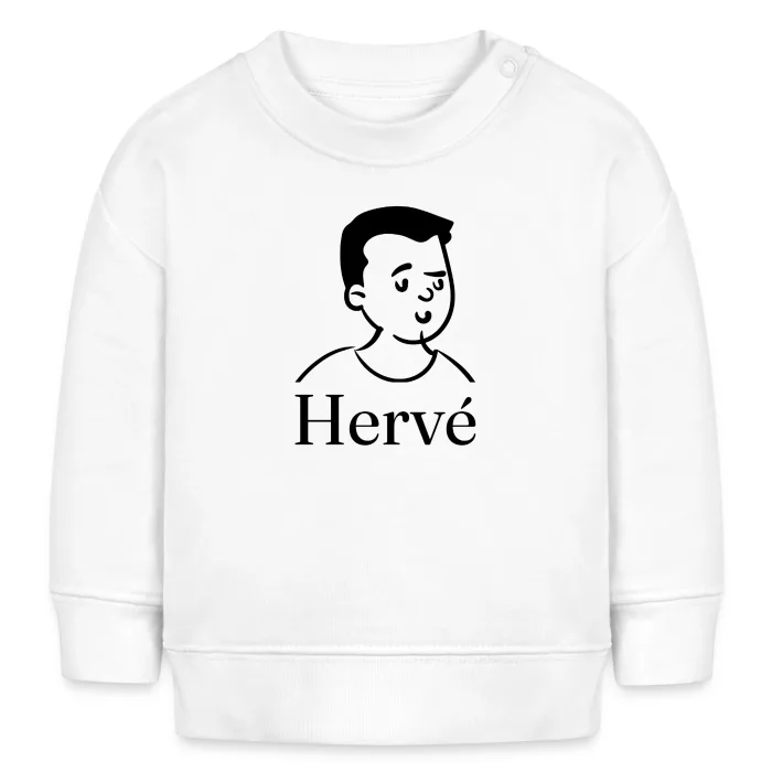Sweat bébé personnalisé au prénom Hervé