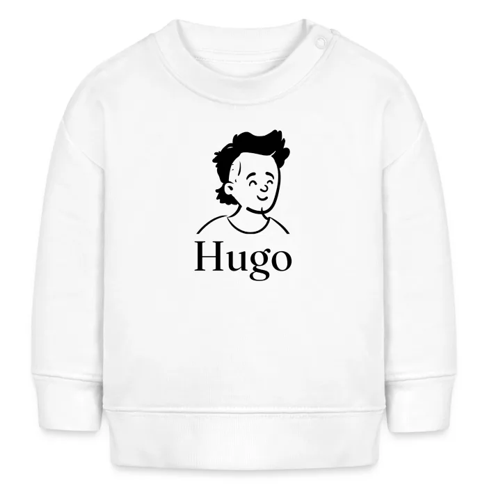 Sweat bébé personnalisé au prénom Hugo