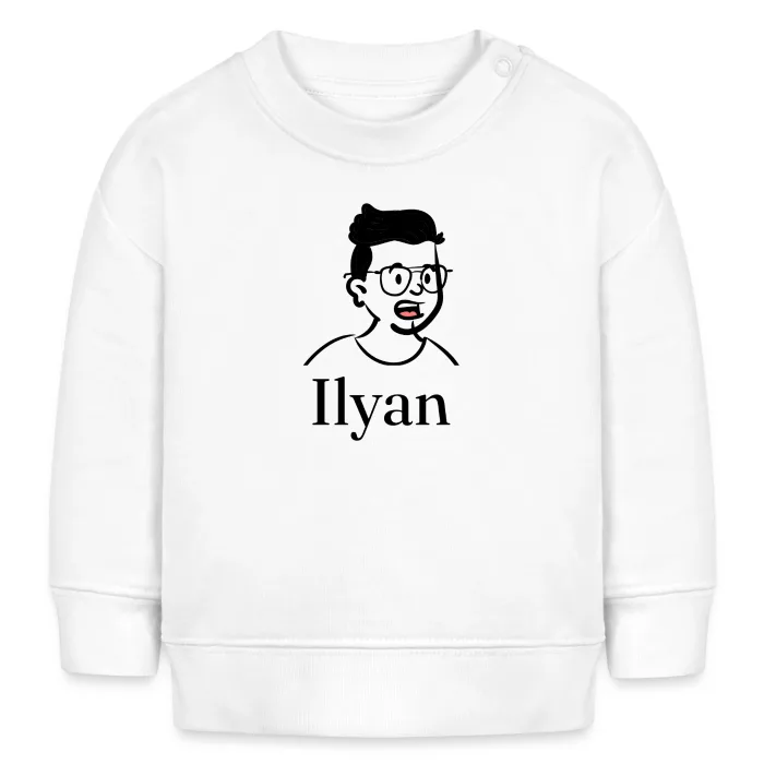 Sweat bébé personnalisé au prénom Ilyan