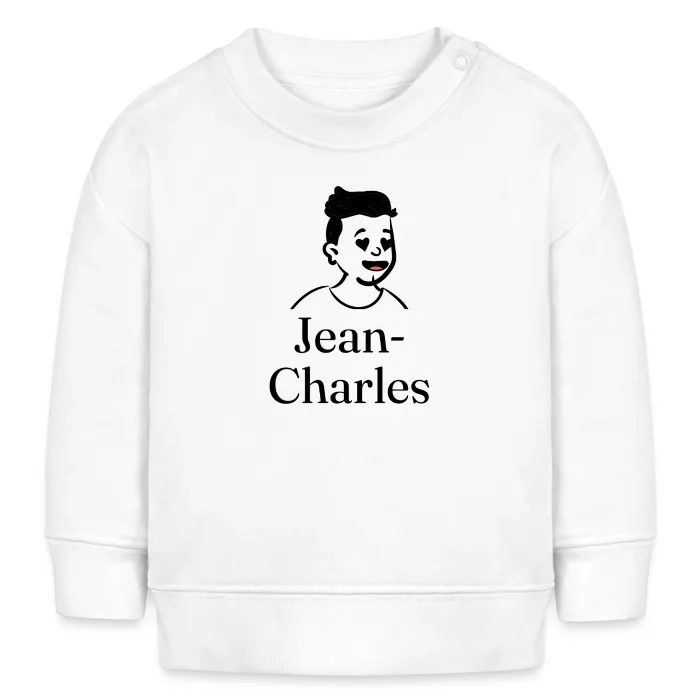 Sweat bébé personnalisé au prénom Jean-Charles