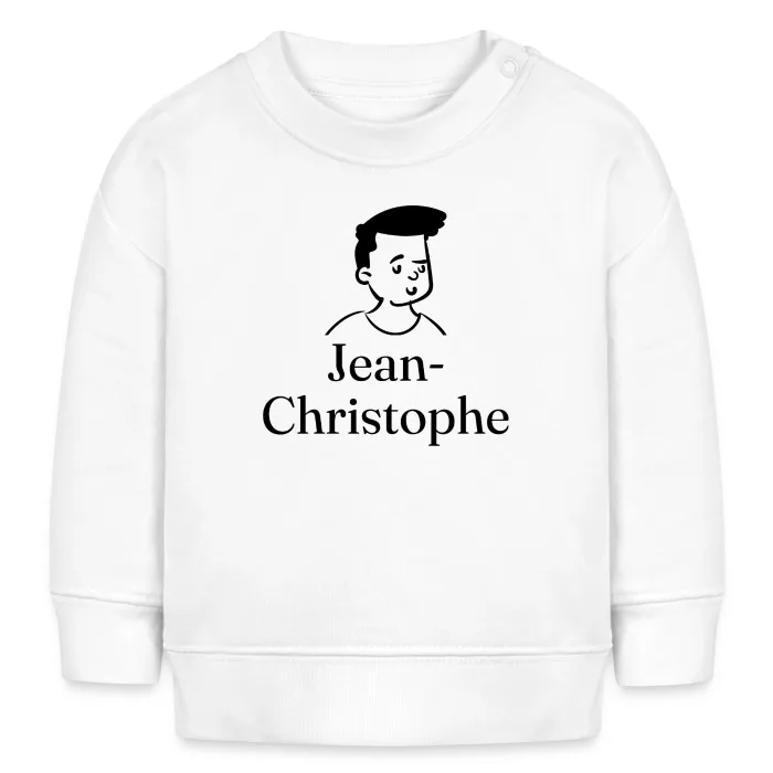 Sweat bébé personnalisé au prénom Jean-Christophe