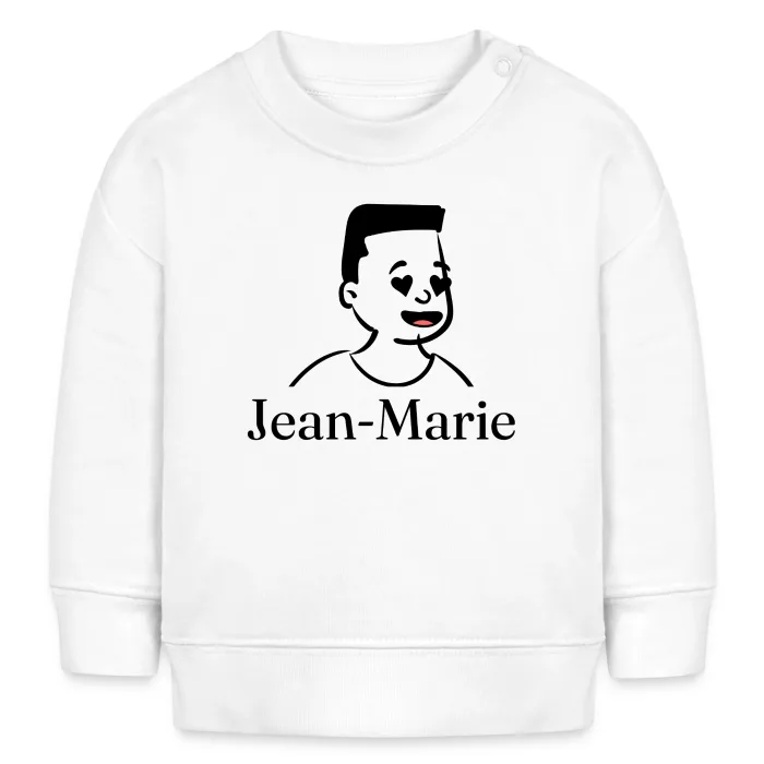 Sweat bébé personnalisé au prénom Jean-Marie