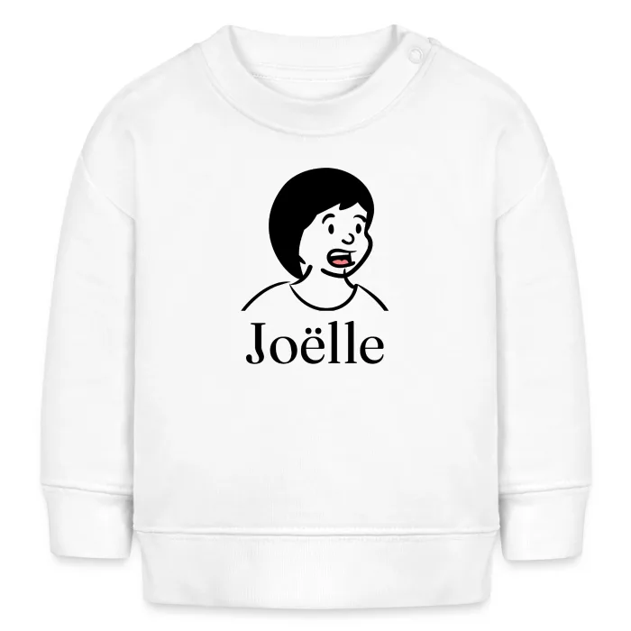 Sweat bébé personnalisé au prénom Joëlle