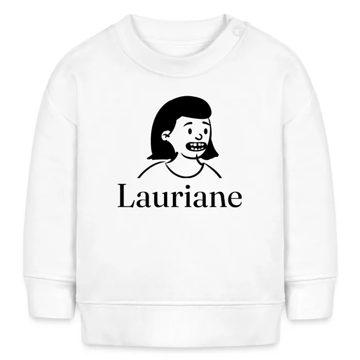 Sweat bébé personnalisé au prénom Lauriane