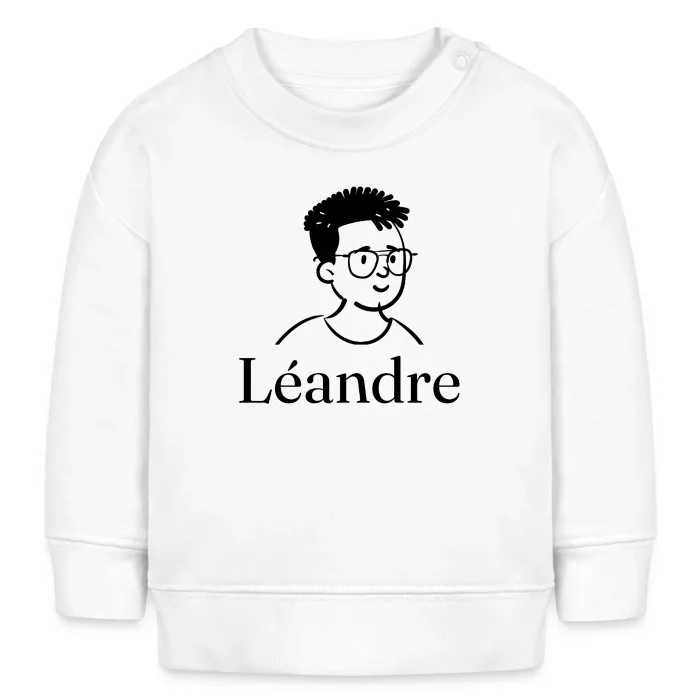 Sweat bébé personnalisé au prénom Léandre