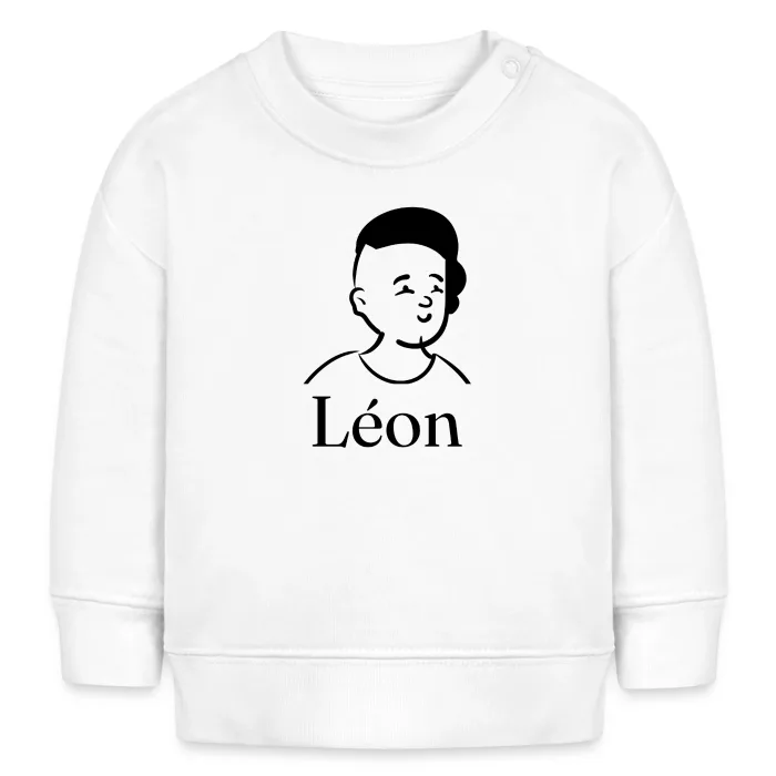 Sweat bébé personnalisé au prénom Léon
