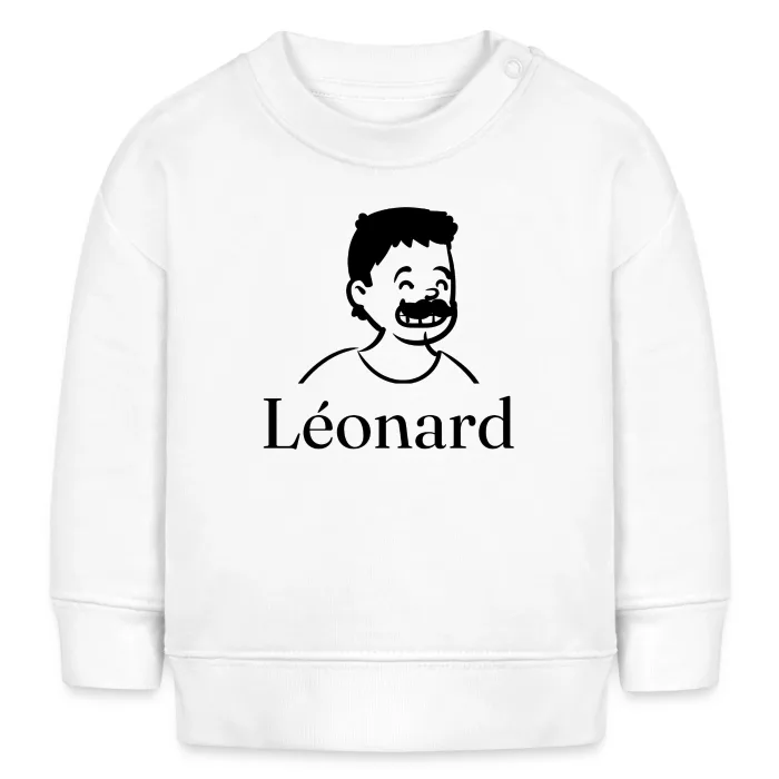 Sweat bébé personnalisé au prénom Léonard